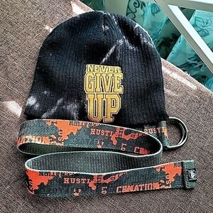 WWE John Cena Boys Kids Hat & Belt Orange Bundle Retired Hustle Loyalty Respect